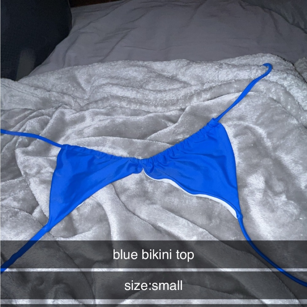Shein Bright Blue Triangle Bikini Top